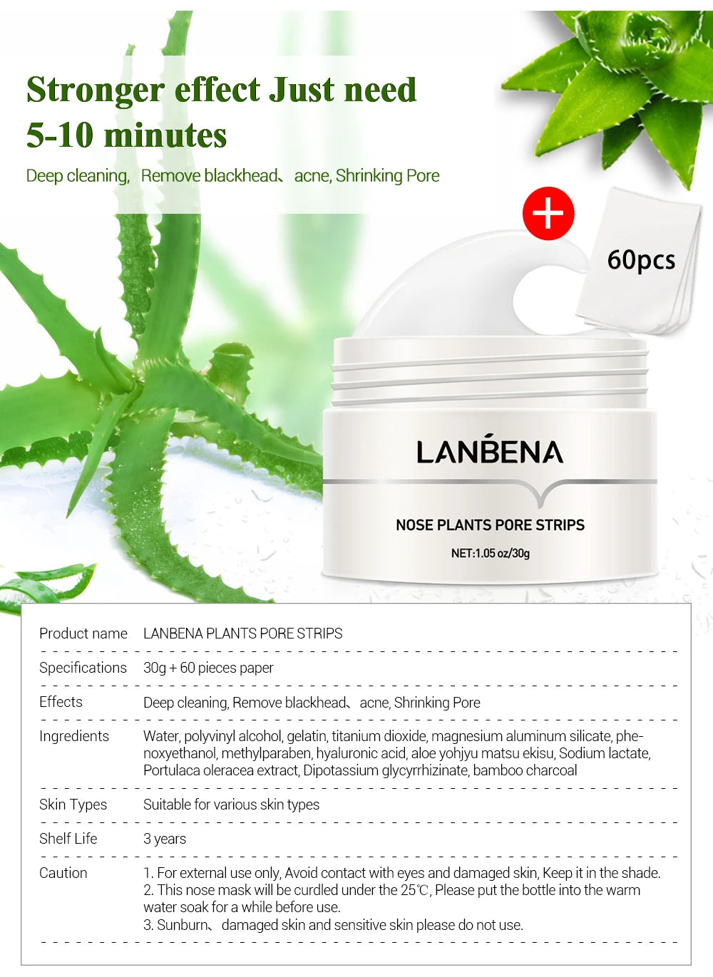 LANBENA Neue Stil Mitesser Entferner Nase Maske Poren Streifen Schwarze Maske Peeling Schwarz Tiefen Reinigung Hautpflege Schönheit Gesundheit