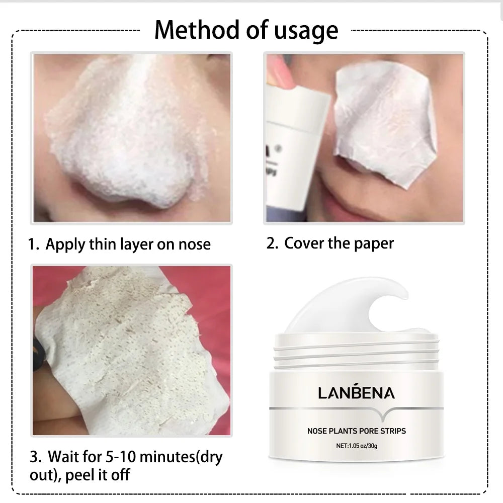 LANBENA Neue Stil Mitesser Entferner Nase Maske Poren Streifen Schwarze Maske Peeling Schwarz Tiefen Reinigung Hautpflege Schönheit Gesundheit