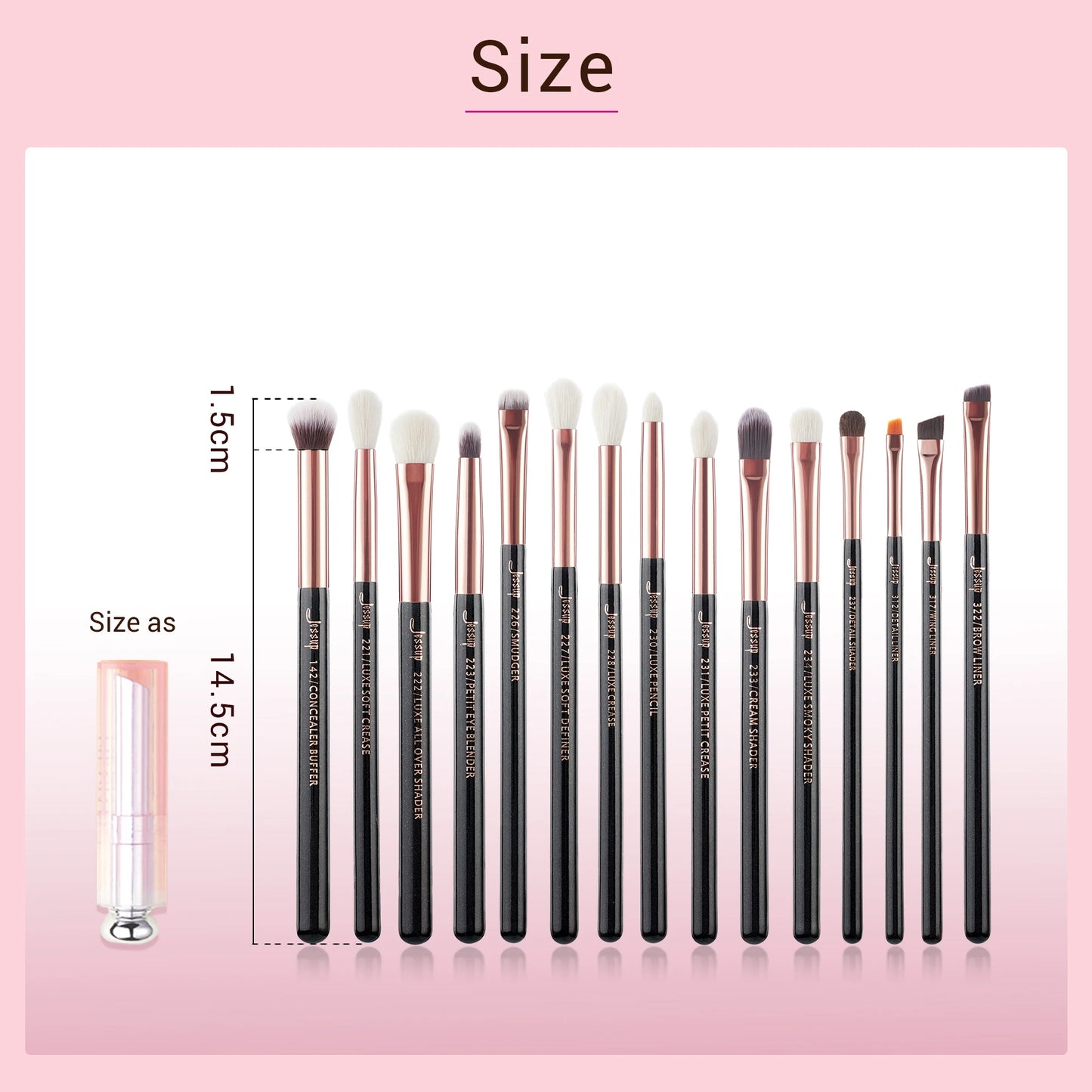 Jessup Make-Up Pinsel Set 15 stücke Make-up Pinsel Tools kit Eye Liner Shader natürliche-synthetische haar Rose Gold/schwarz T157