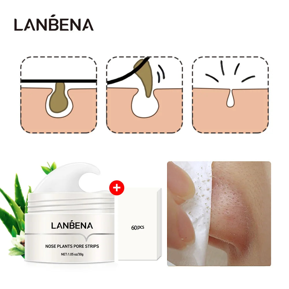 LANBENA Neue Stil Mitesser Entferner Nase Maske Poren Streifen Schwarze Maske Peeling Schwarz Tiefen Reinigung Hautpflege Schönheit Gesundheit