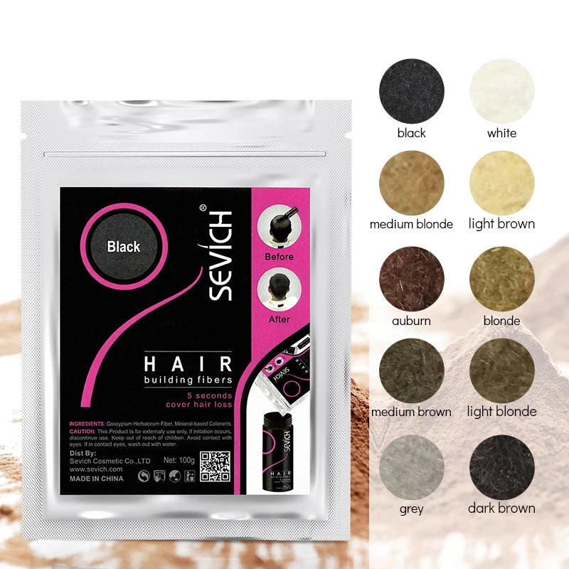 Haar Fasern Haar Gebäude Keratin Pulver Haar Farbe Volumen Produkt Pflege Behandlung Schwarz/Dunkelbraun 300g Refill