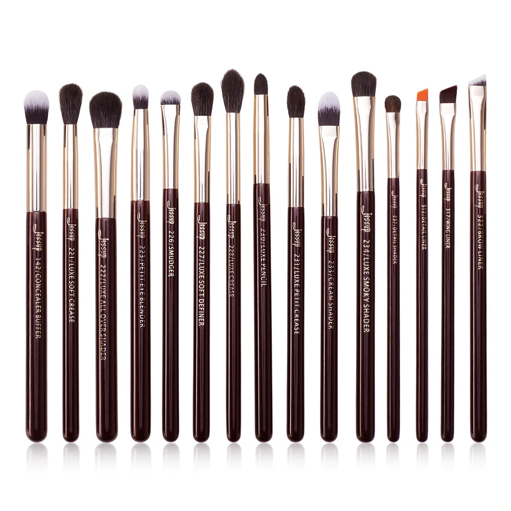Jessup Make-Up Pinsel Set 15 stücke Make-up Pinsel Tools kit Eye Liner Shader natürliche-synthetische haar Rose Gold/schwarz T157
