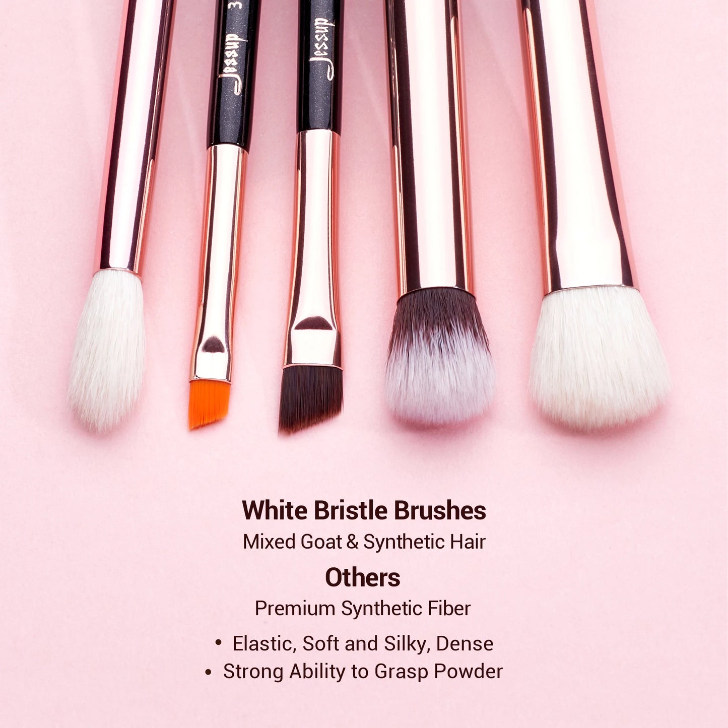 Jessup Make-Up Pinsel Set 15 stücke Make-up Pinsel Tools kit Eye Liner Shader natürliche-synthetische haar Rose Gold/schwarz T157