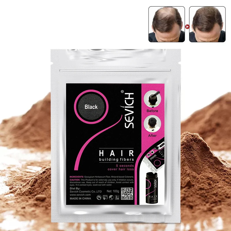 Haar Fasern Haar Gebäude Keratin Pulver Haar Farbe Volumen Produkt Pflege Behandlung Schwarz/Dunkelbraun 300g Refill