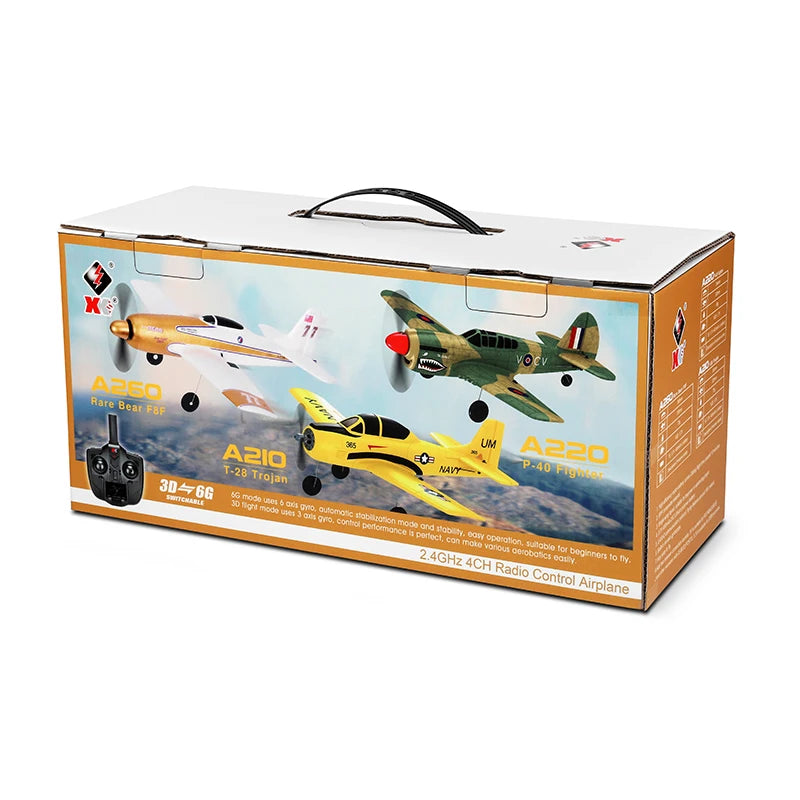 WLtoys A220 A210 A260 2.4G 4Ch 6G/3D Stunt Plane Six Axis RC Fighter RC Airplane Electric Glider Unmanned Aircraft Outdoor Toy