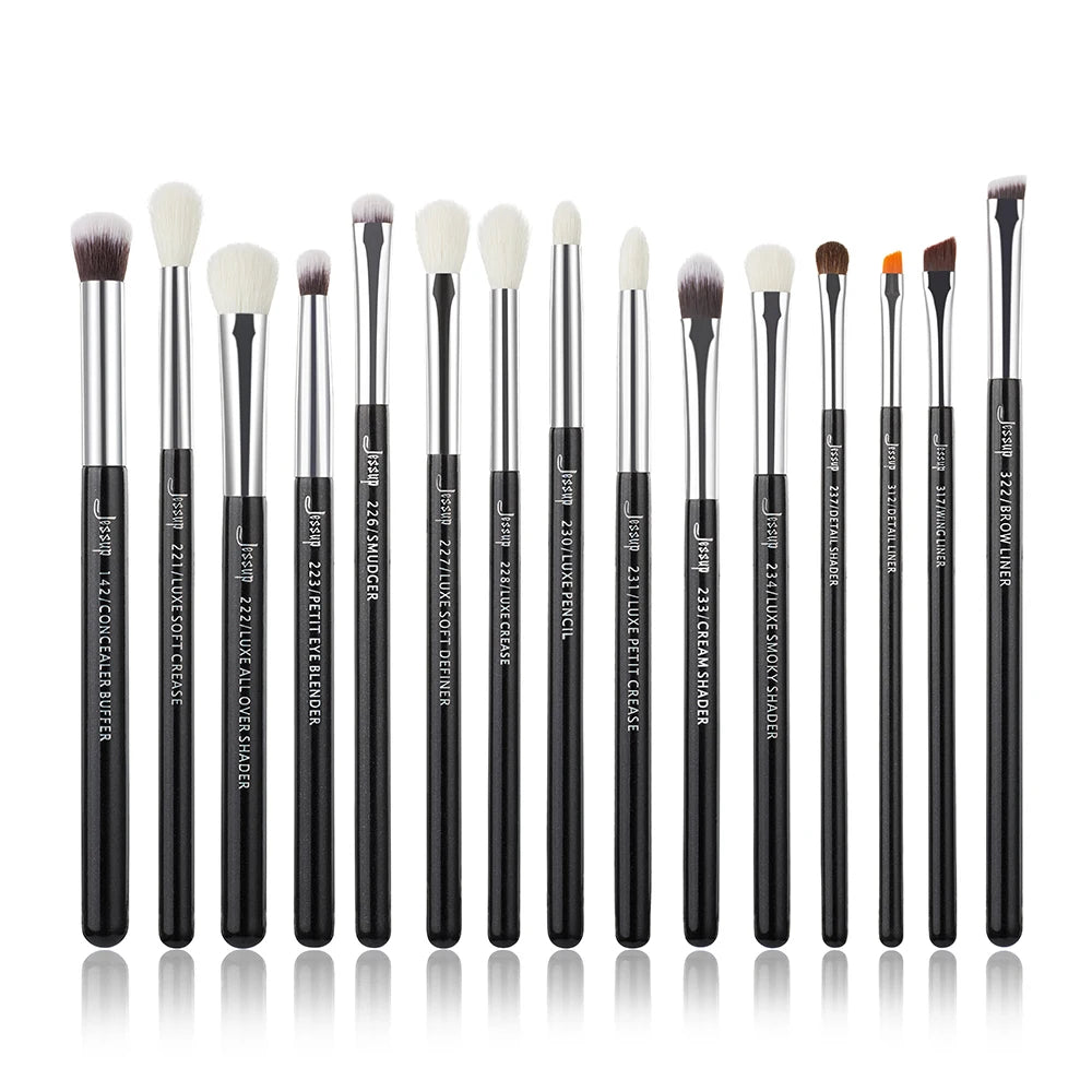 Jessup Make-Up Pinsel Set 15 stücke Make-up Pinsel Tools kit Eye Liner Shader natürliche-synthetische haar Rose Gold/schwarz T157