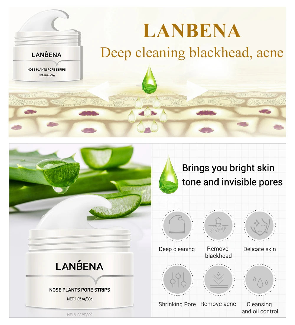 LANBENA Neue Stil Mitesser Entferner Nase Maske Poren Streifen Schwarze Maske Peeling Schwarz Tiefen Reinigung Hautpflege Schönheit Gesundheit