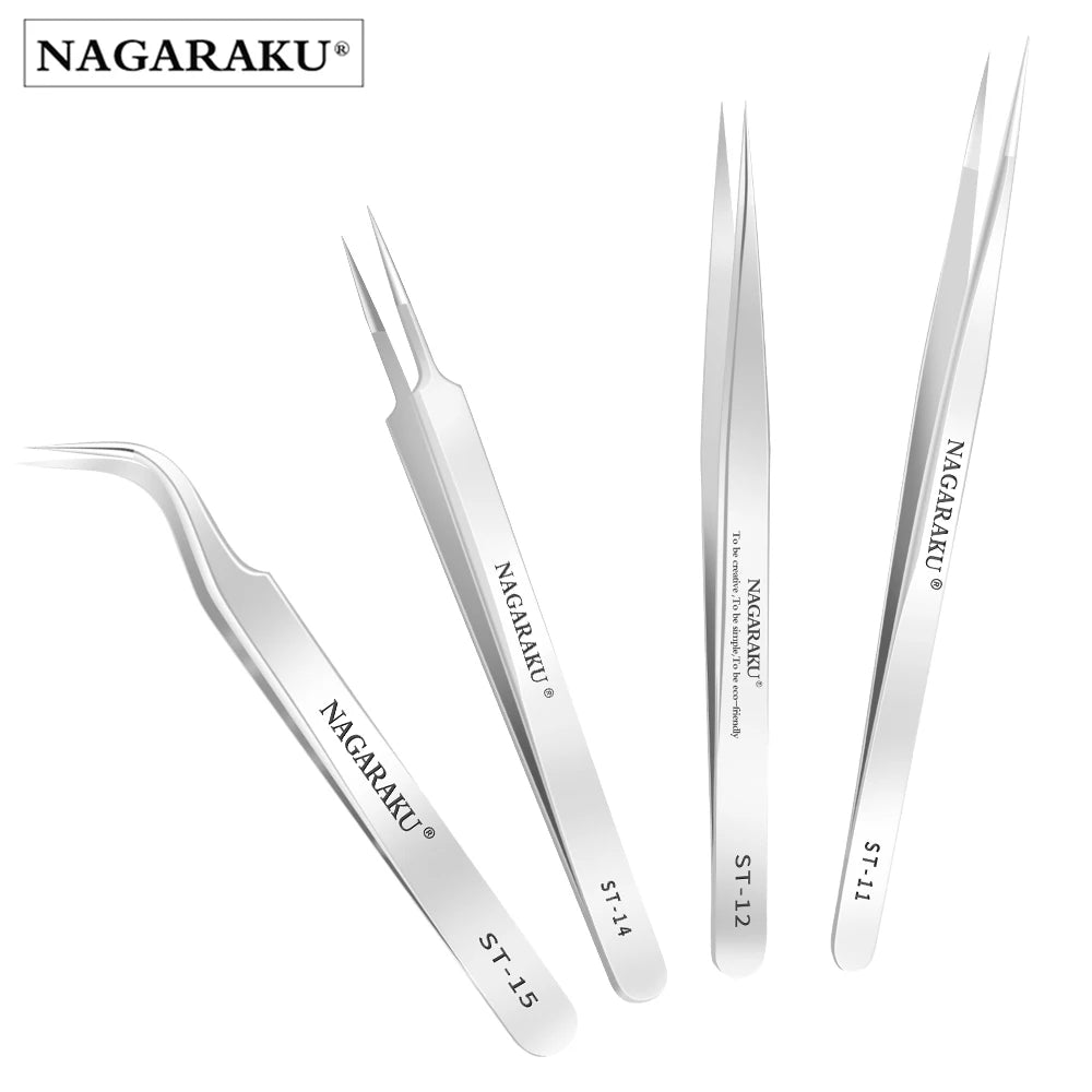 NAGARAKU Wimpernverlängerungspinzette Make-up Edelstahl Wimpern 3D präziser Clip