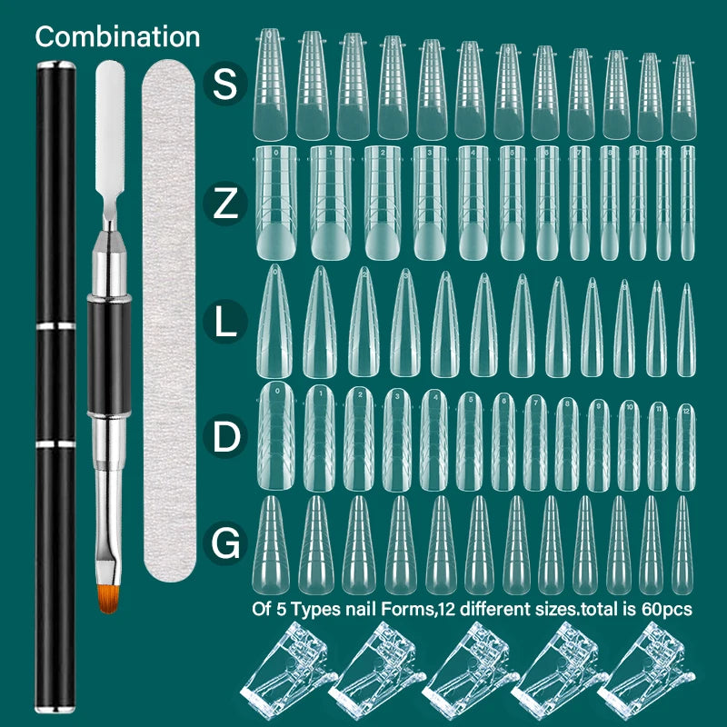 Fili Dual Forms Nagel verlängerung bildet Kit UV Gel Top Form für Mandel Französisch Sarg Falsche Nagel Maniküre Quick Building System Tipps