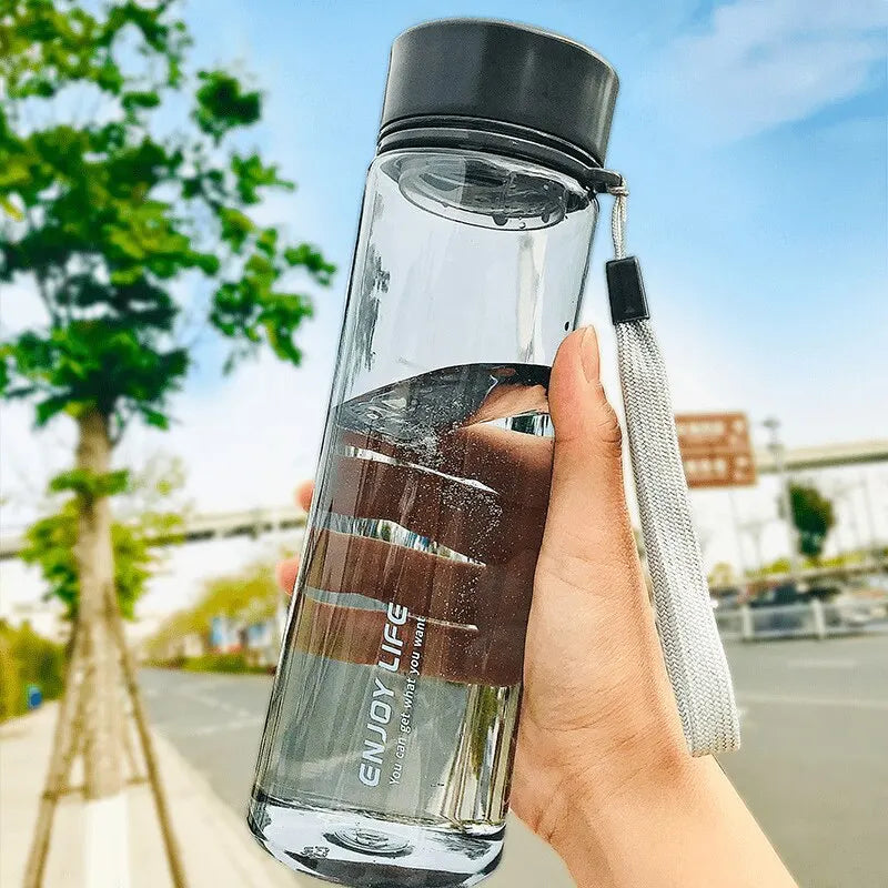 Tragbare Plastik wasser becher Outdoor-Sport wasser becher tragbare Trage seil gerade Tasse Plastik handliche Tasse versiegelte Student