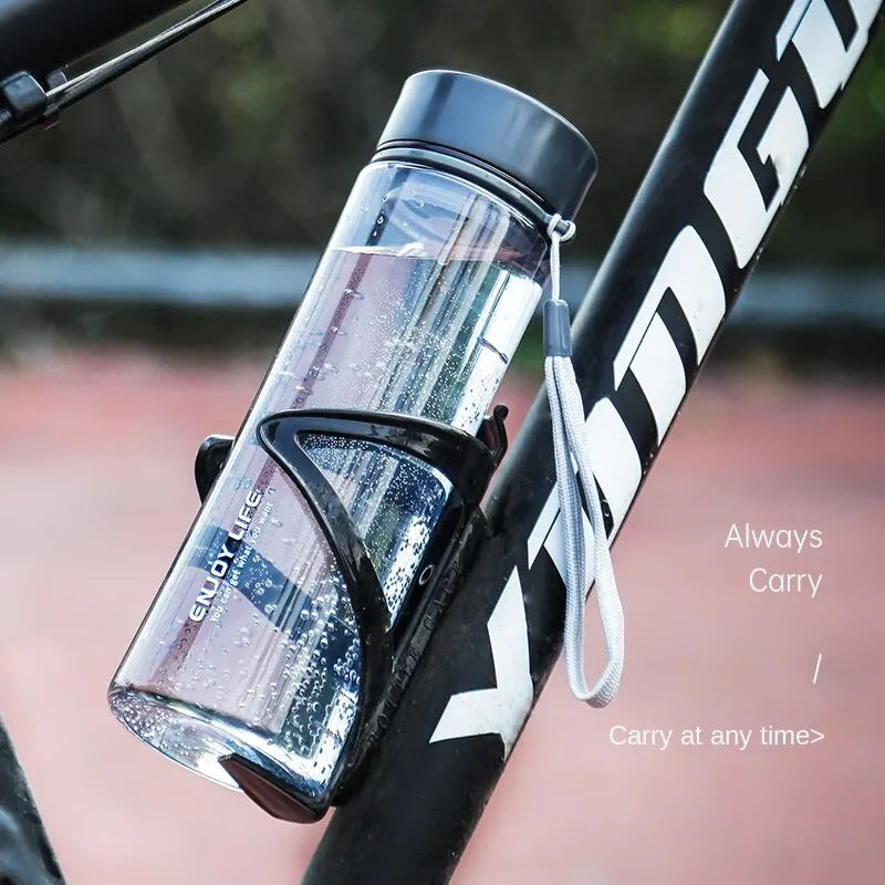 Tragbare Plastik wasser becher Outdoor-Sport wasser becher tragbare Trage seil gerade Tasse Plastik handliche Tasse versiegelte Student