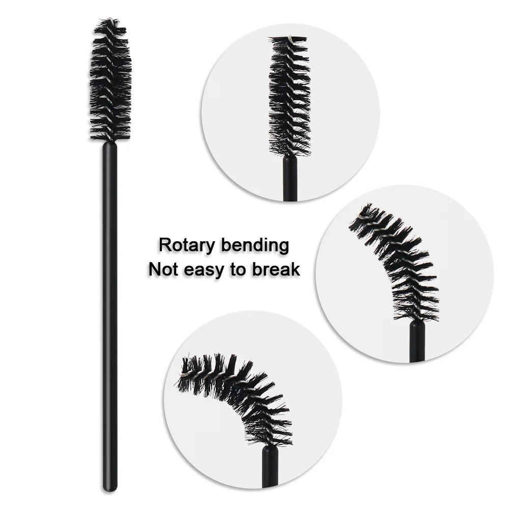 Einweg Kristall Wimpern Augenbrauen Pinsel Wimpern Mascara Zauberstäbe Applikator biegbare 50 Stück