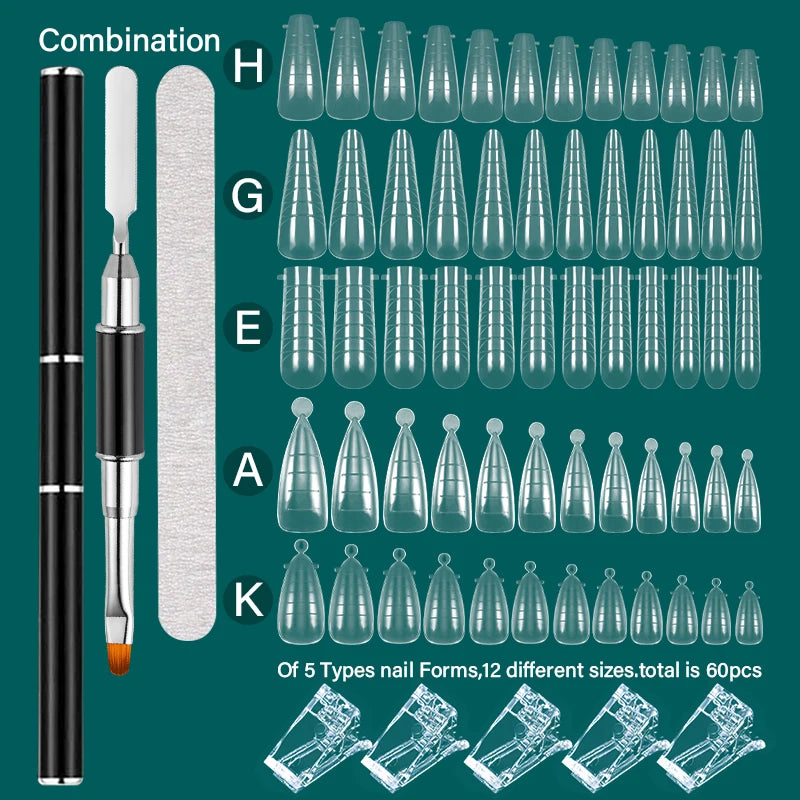 Fili Dual Forms Nagel verlängerung bildet Kit UV Gel Top Form für Mandel Französisch Sarg Falsche Nagel Maniküre Quick Building System Tipps