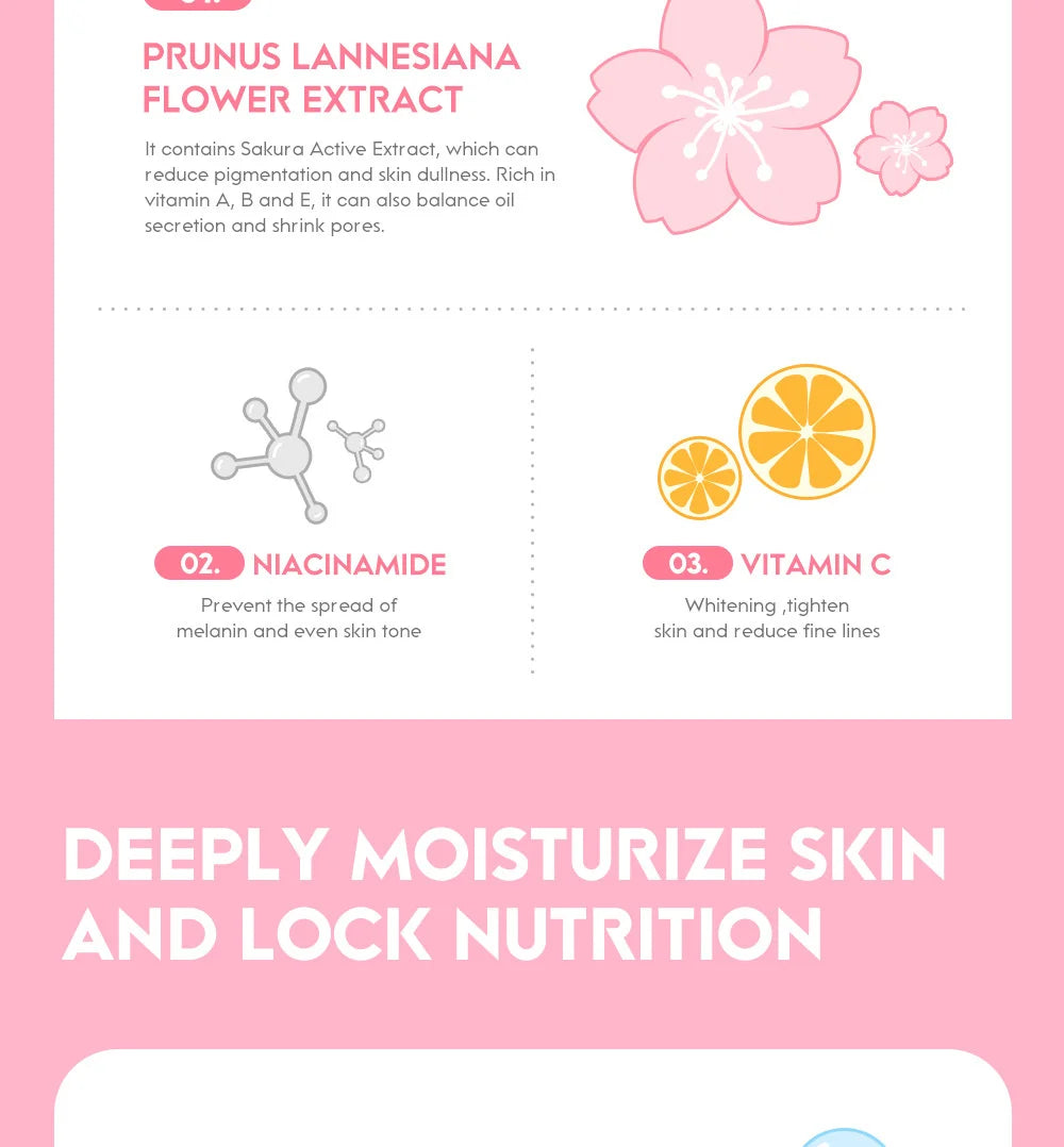Japanische Sakura Essenz Gesichtscreme mit Kirschenblüte – Feuchtigkeitsspendend, Straffend, Koreanische Hautpflege – 60g LAIKOU