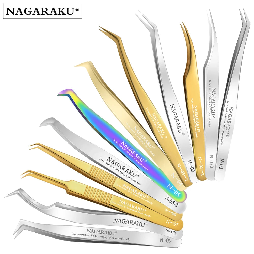NAGARAKU Wimpernverlängerungspinzette Make-up Edelstahl Wimpern 3D präziser Clip