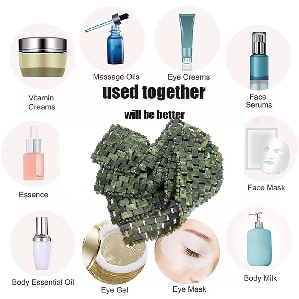 Natürliche Jade Gesicht Augen Maske Heißer/kalten Stein Therapie Massage Werkzeug Hause Schönheit SPA Salon Hautpflege Schönheit Massager