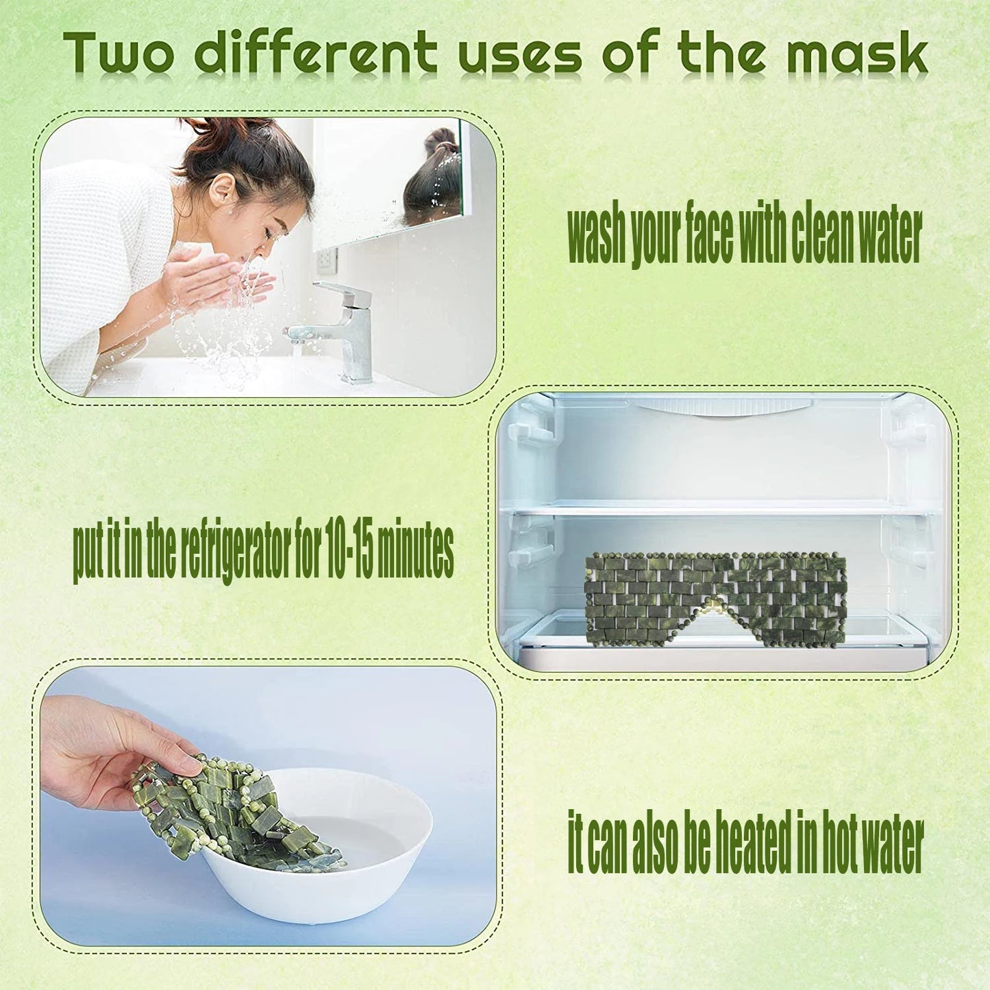 Natürliche Jade Gesicht Augen Maske Heißer/kalten Stein Therapie Massage Werkzeug Hause Schönheit SPA Salon Hautpflege Schönheit Massager
