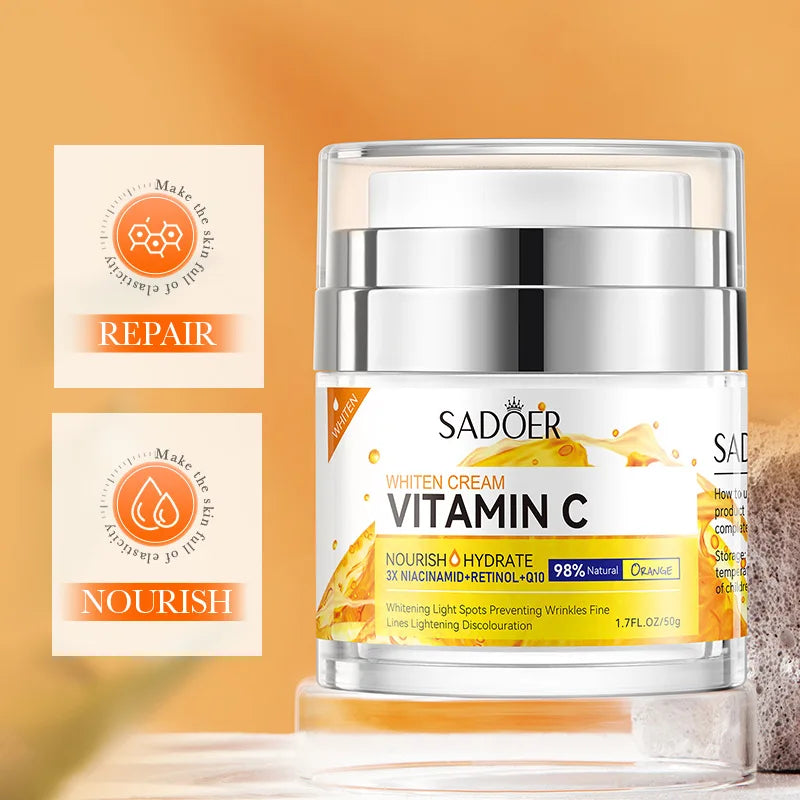 Retinol aufhellende und aufhellende Gesichtscreme, Vitamin C, feuchtigkeitsspendend, verjüngend, Ihre Gesichtshaut für Ihr Hautpflegeprodukt