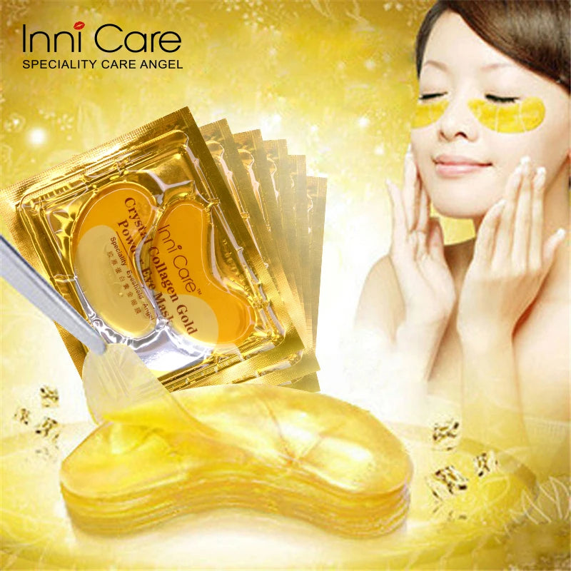 InniCare 40 stücke Schönheit Gold Kristall Kollagen Patches Für Auge Feuchtigkeitsspendende Straffende Augen Maske Koreanische Kosmetik Hautpflege