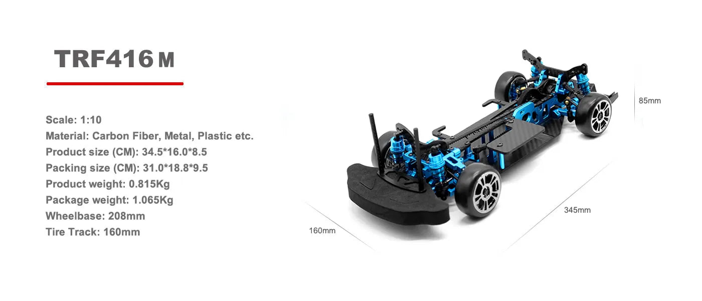 Tamiya Sakura TT02B TT02 TT01 D5 D5S TRF416 1:10 4WD RC Car Kohlefaserrahmen Al-Legierung DIY Modell Drift Racing Upgrade Teile KIT