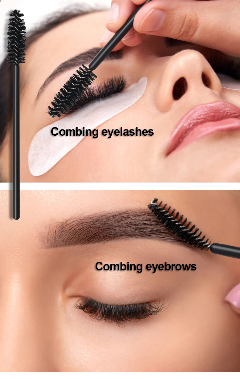 Einweg Kristall Wimpern Augenbrauen Pinsel Wimpern Mascara Zauberstäbe Applikator biegbare 50 Stück