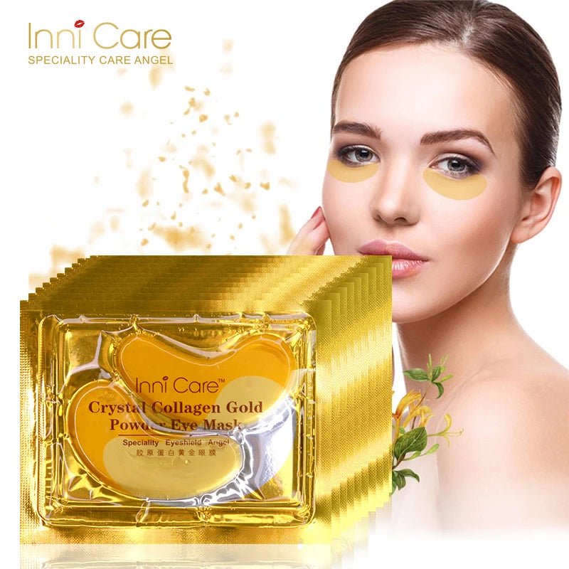 InniCare 40 stücke Schönheit Gold Kristall Kollagen Patches Für Auge Feuchtigkeitsspendende Straffende Augen Maske Koreanische Kosmetik Hautpflege