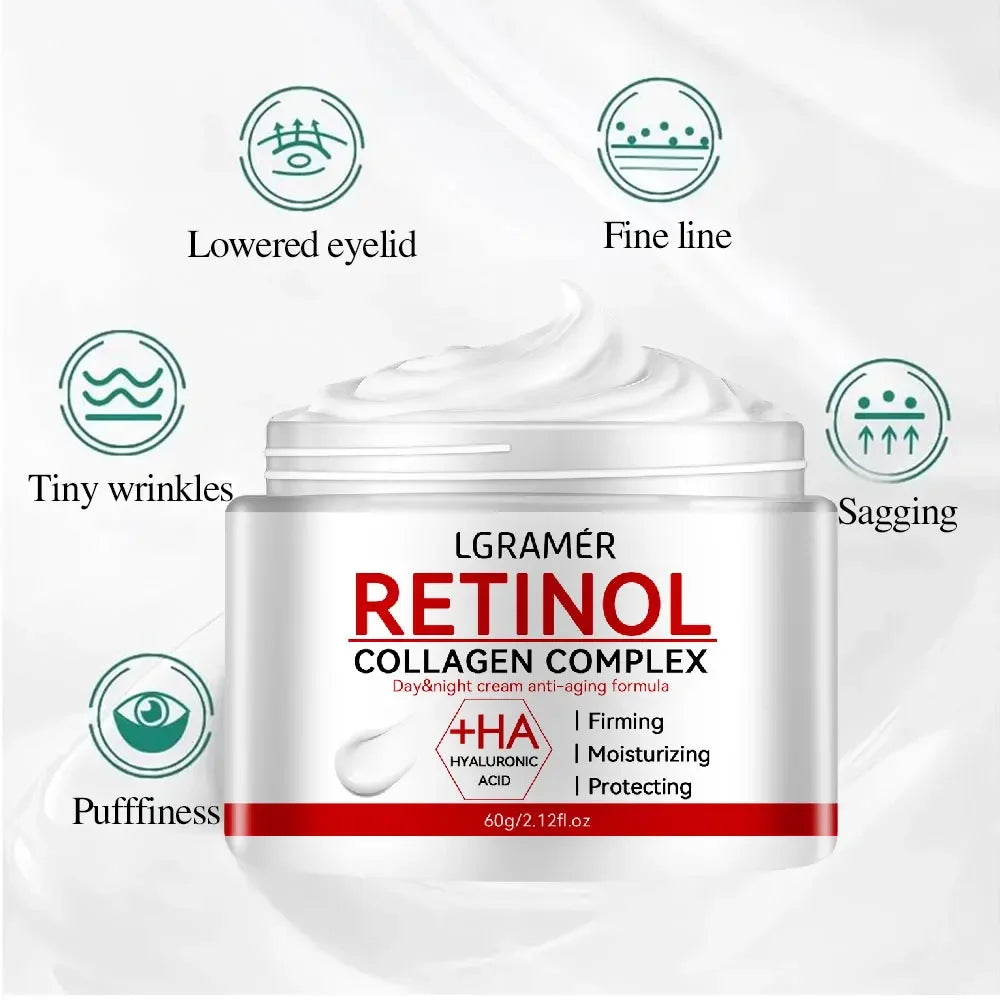Retinol Lifting Straffende Creme mit Kollagen – Glättet Falten, Feuchtigkeitsspendend, Hautaufhellend und Hautstraffend