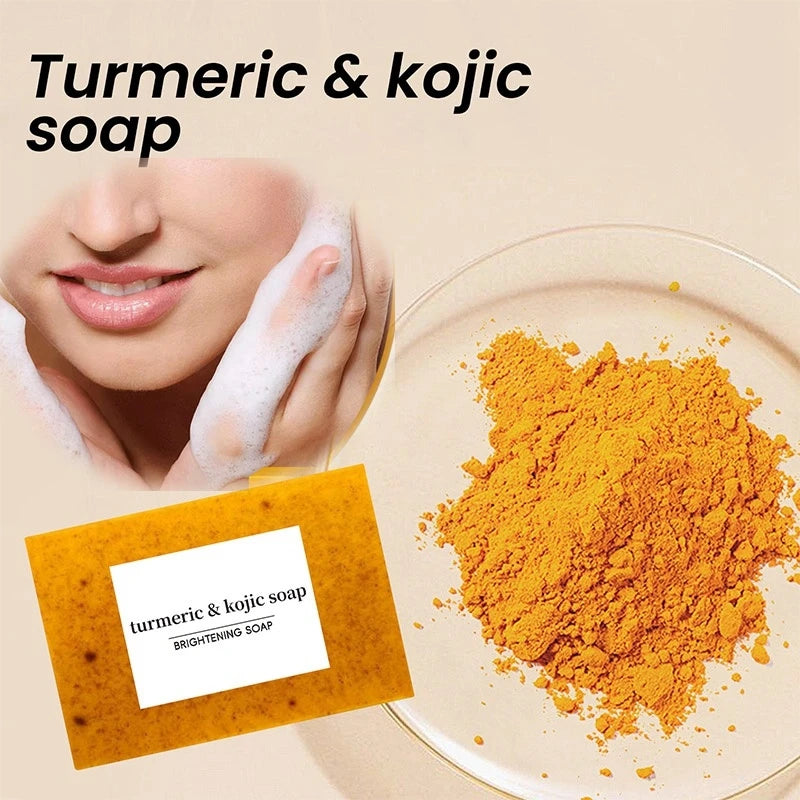 Kurkuma-Seife, Zitrone, Kojisäure, Körperreinigungsseife, feuchtigkeitsspendende und dauerhafte Kurkuma-Seife, Körperpflegeprodukte