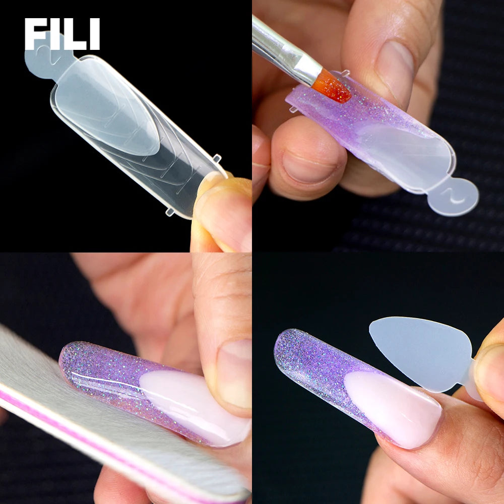 Fili Dual Forms Nagel verlängerung bildet Kit UV Gel Top Form für Mandel Französisch Sarg Falsche Nagel Maniküre Quick Building System Tipps