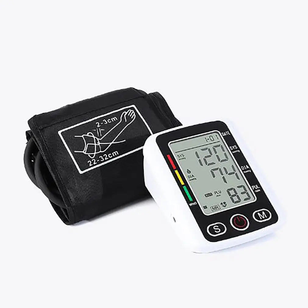 Portable Tonometer Digital LCD arm tensiometers Blood Pressure Monitor Heart rate Meter Large Cuff Sphygmomanometer Health Care