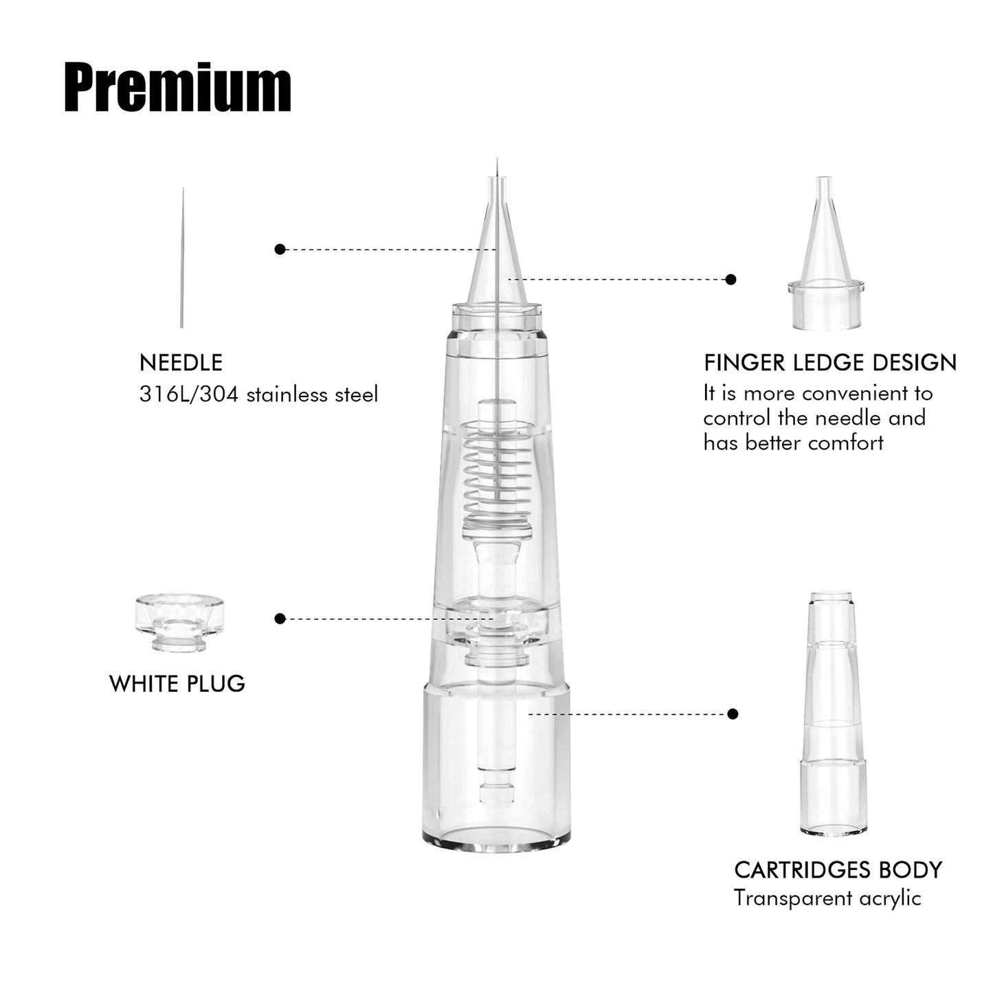 Biomaser Professionelle Permanent Make-Up Patrone Nadeln 1R/2R/3RL/5RL Einweg Sterilisiert Tattoo Stift Maschine Nadeln Tipps