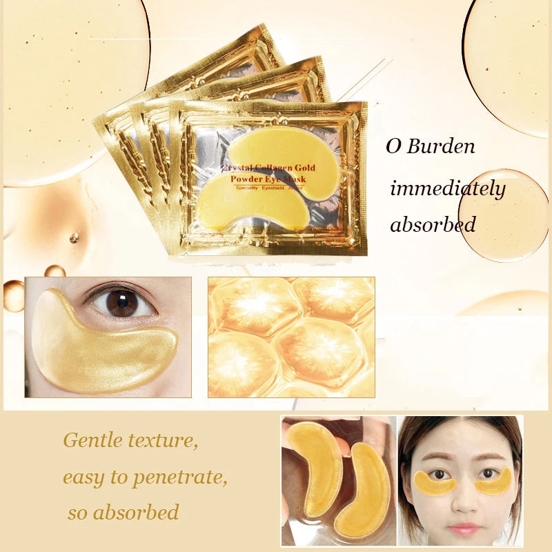 InniCare 40 stücke Schönheit Gold Kristall Kollagen Patches Für Auge Feuchtigkeitsspendende Straffende Augen Maske Koreanische Kosmetik Hautpflege
