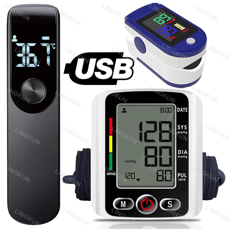 Portable Tonometer Digital LCD arm tensiometers Blood Pressure Monitor Heart rate Meter Large Cuff Sphygmomanometer Health Care