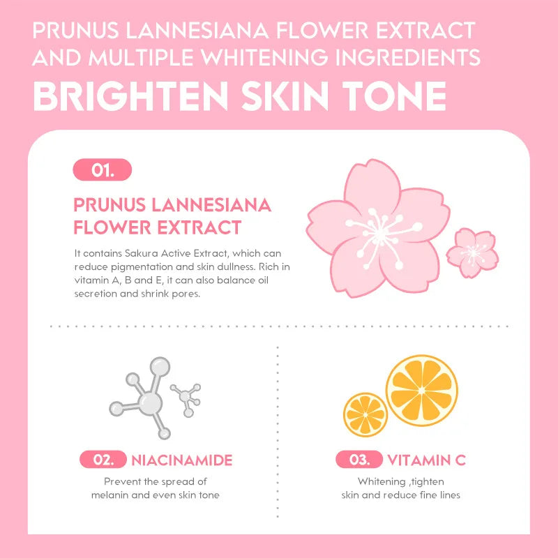 Japanische Sakura Essenz Gesichtscreme mit Kirschenblüte – Feuchtigkeitsspendend, Straffend, Koreanische Hautpflege – 60g LAIKOU