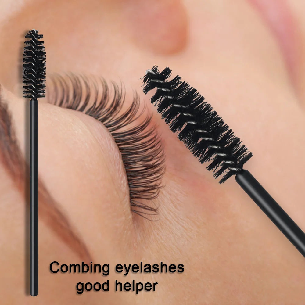 Einweg Kristall Wimpern Augenbrauen Pinsel Wimpern Mascara Zauberstäbe Applikator biegbare 50 Stück