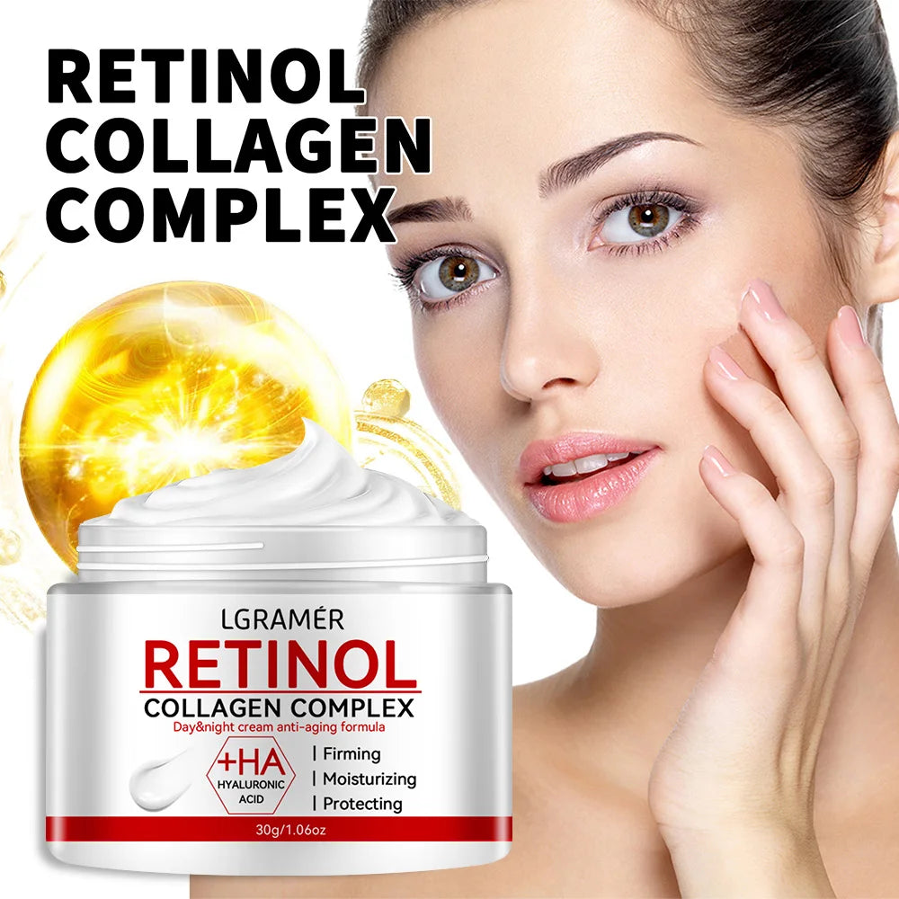 Retinol Lifting Straffende Creme mit Kollagen – Glättet Falten, Feuchtigkeitsspendend, Hautaufhellend und Hautstraffend