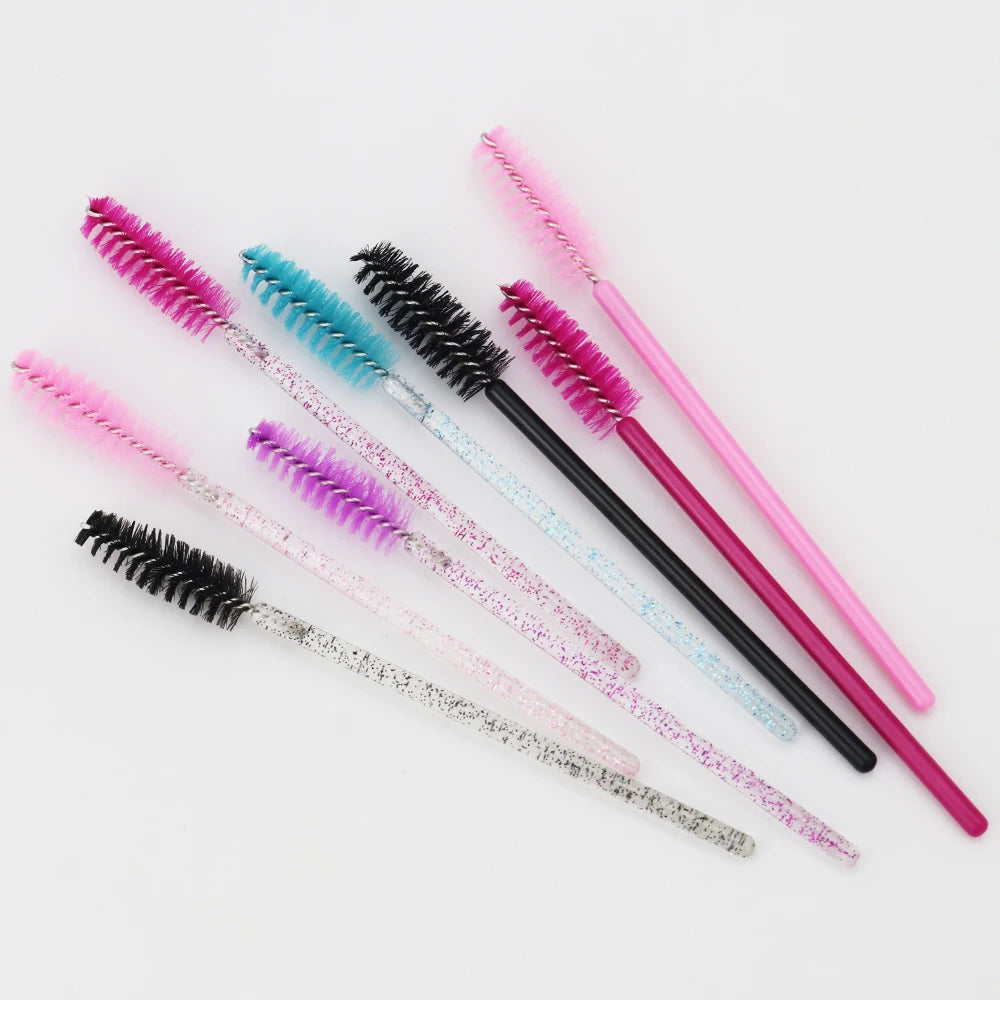 Einweg Kristall Wimpern Augenbrauen Pinsel Wimpern Mascara Zauberstäbe Applikator biegbare 50 Stück