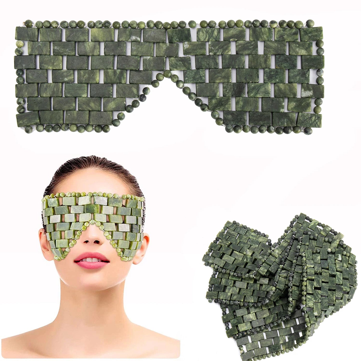 Natürliche Jade Gesicht Augen Maske Heißer/kalten Stein Therapie Massage Werkzeug Hause Schönheit SPA Salon Hautpflege Schönheit Massager