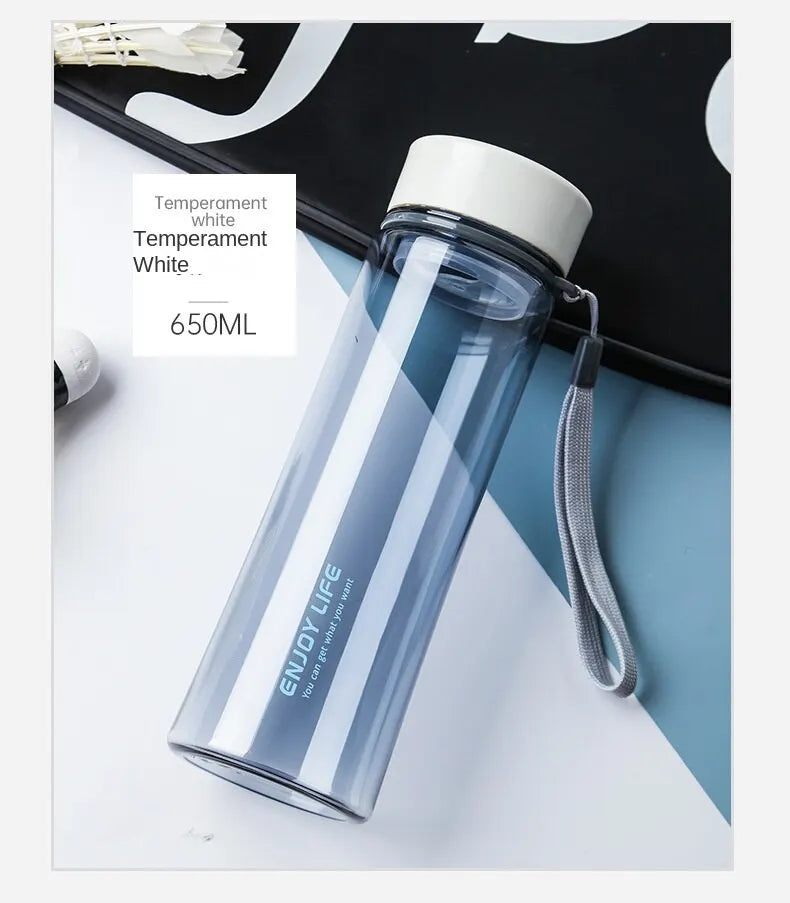Tragbare Plastik wasser becher Outdoor-Sport wasser becher tragbare Trage seil gerade Tasse Plastik handliche Tasse versiegelte Student