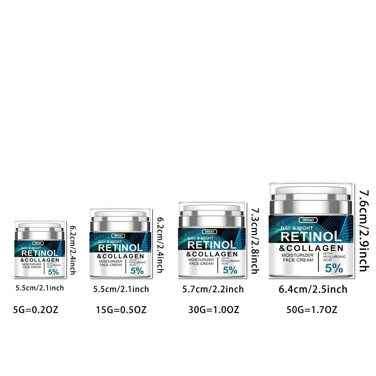 Feuchtigkeitsspendende Tages- & Nachtcreme mit Retinol, Kollagen und Hyaluronsäure für das Gesicht – TRSTAY