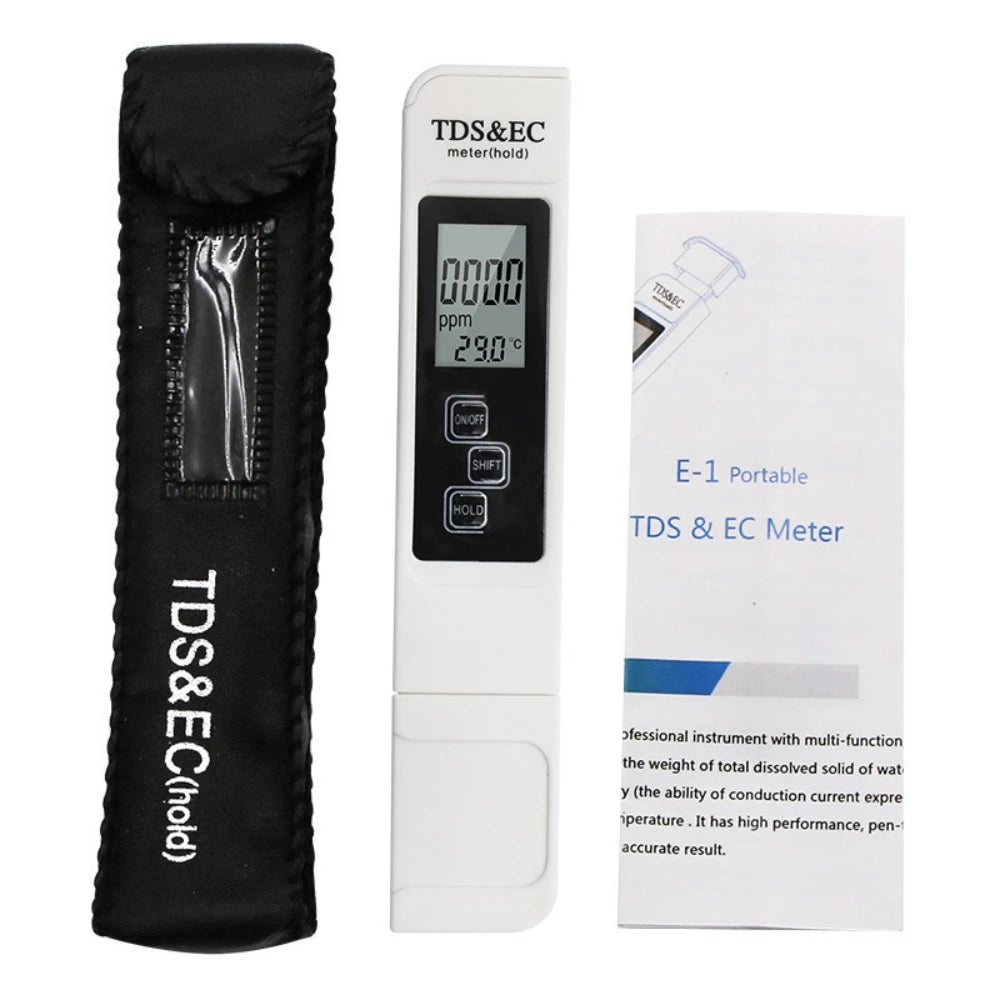 Professioneller 3-in-1-PH-Tester, Wasser-PH-Messgerät, TDS EC-Temperaturmessgerät, digitaler LCD-Wasserteststift, Reinheitsfilter, Wasserqualität