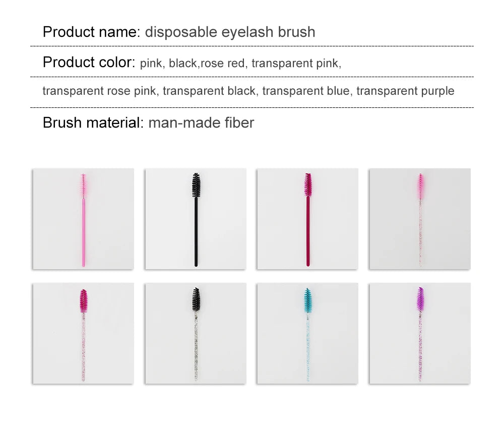 Einweg Kristall Wimpern Augenbrauen Pinsel Wimpern Mascara Zauberstäbe Applikator biegbare 50 Stück