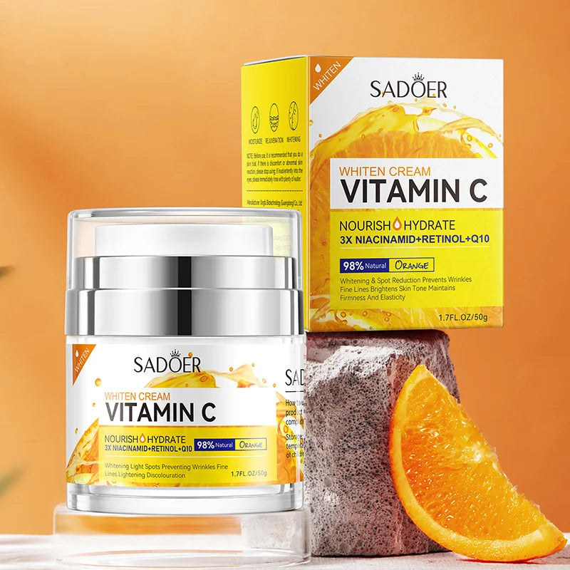 Retinol aufhellende und aufhellende Gesichtscreme, Vitamin C, feuchtigkeitsspendend, verjüngend, Ihre Gesichtshaut für Ihr Hautpflegeprodukt