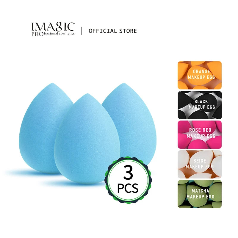 IMAGIC Makeup Sponge 3Pcs Set – Soft Cosmetic Puff for Foundation, Concealer & Cream