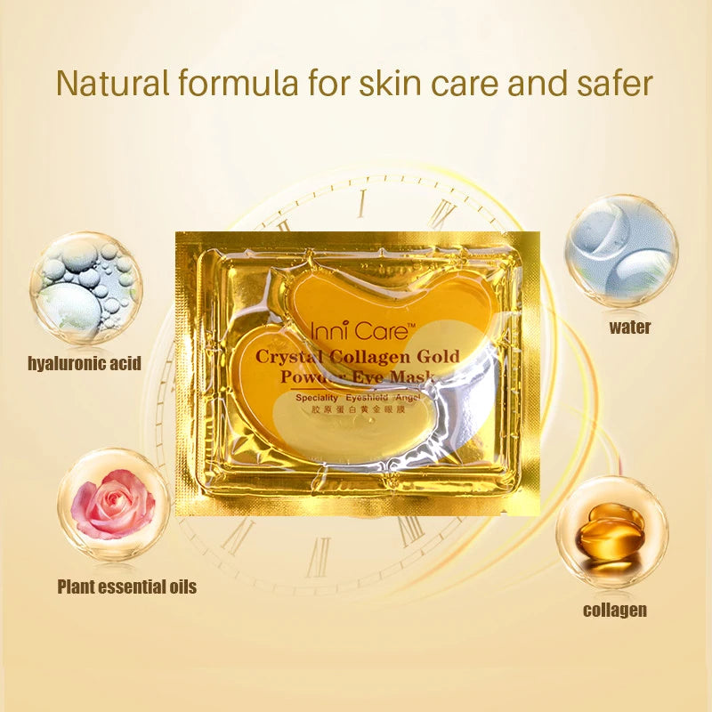 InniCare 40 stücke Schönheit Gold Kristall Kollagen Patches Für Auge Feuchtigkeitsspendende Straffende Augen Maske Koreanische Kosmetik Hautpflege