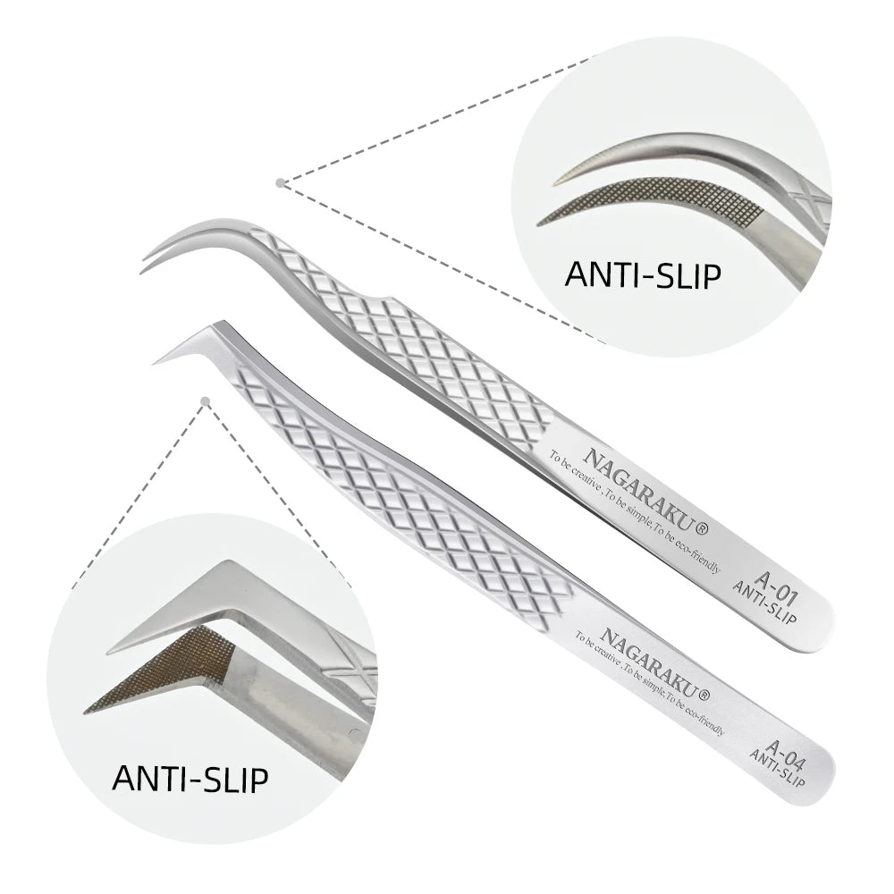 NAGARAKU Wimpernverlängerungspinzette Make-up Edelstahl Wimpern 3D präziser Clip