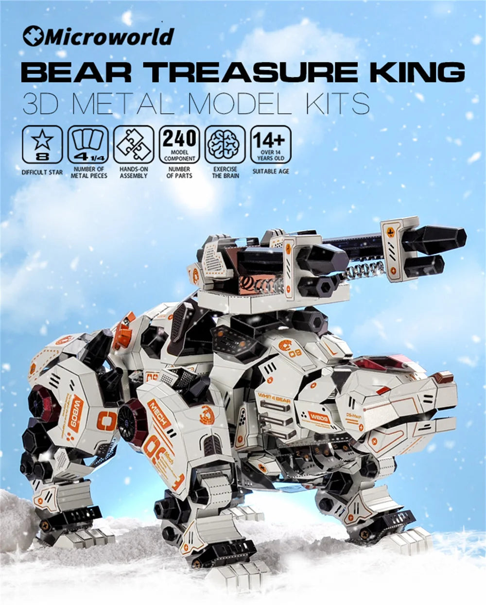 Microworld 3D Metall Puzzle Spiel Mechanische Eisbär Modell Bunte Tier DIY Puzzle Spielzeug Geburtstag Weihnachten Geschenke Für Erwachsene