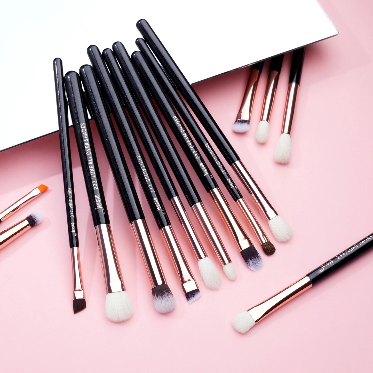 Jessup Make-Up Pinsel Set 15 stücke Make-up Pinsel Tools kit Eye Liner Shader natürliche-synthetische haar Rose Gold/schwarz T157