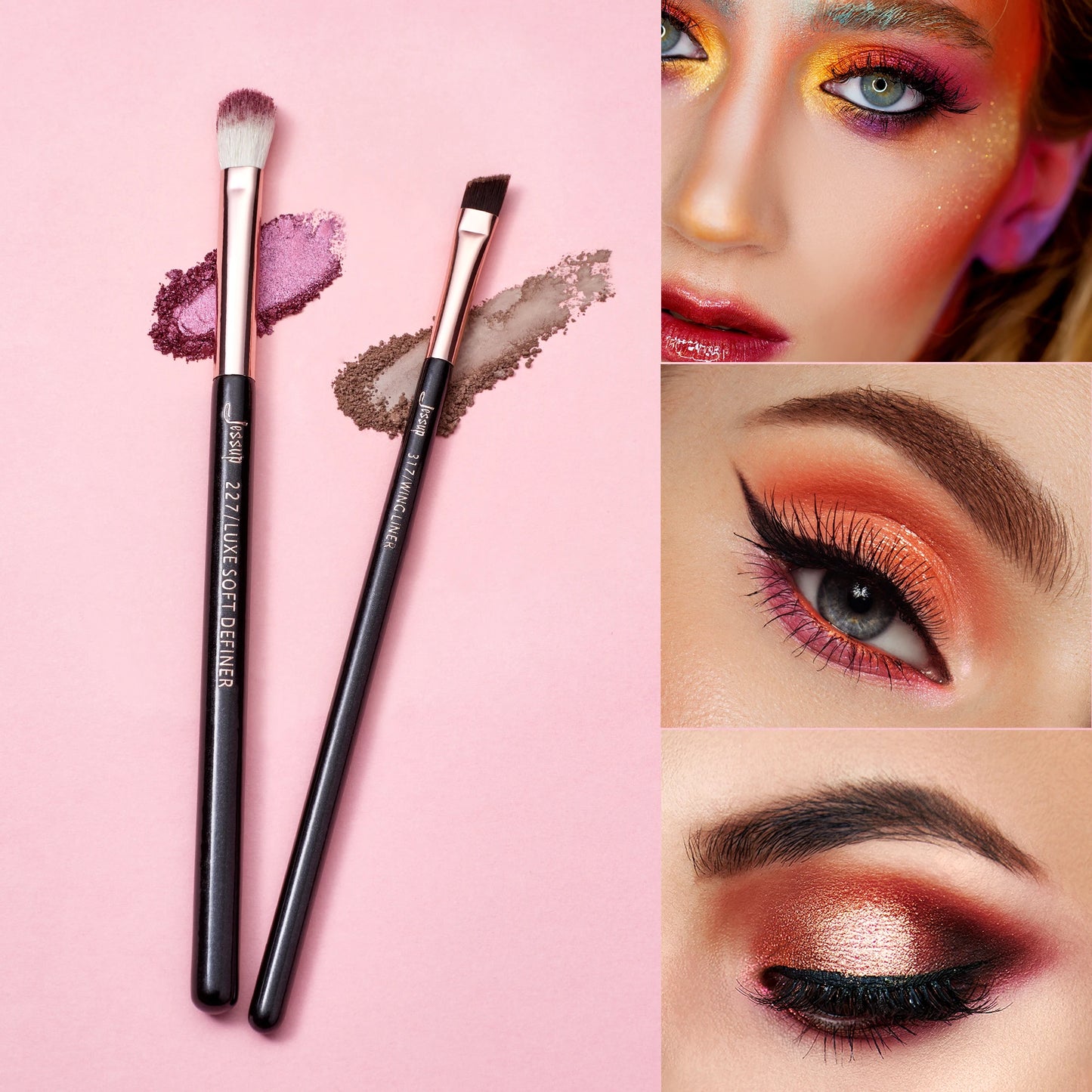 Jessup Make-Up Pinsel Set 15 stücke Make-up Pinsel Tools kit Eye Liner Shader natürliche-synthetische haar Rose Gold/schwarz T157
