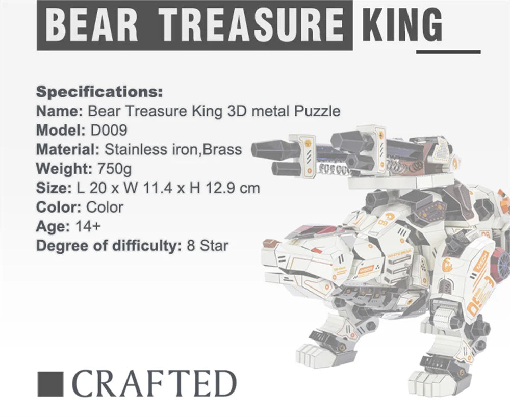 Microworld 3D Metall Puzzle Spiel Mechanische Eisbär Modell Bunte Tier DIY Puzzle Spielzeug Geburtstag Weihnachten Geschenke Für Erwachsene